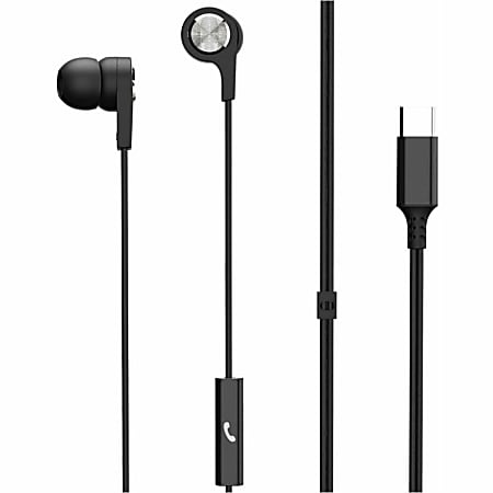 Maxell Sync Up Type C Earbuds - Stereo - USB Type C - Wired - Earbud - Binaural - In-ear - 4 ft Cable - Black