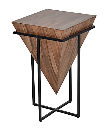 Coast to Coast Hy Pyramid-Shaped Accent Table, 27"H x 16"W x 16"D, Brownstone Nut Brown/Black