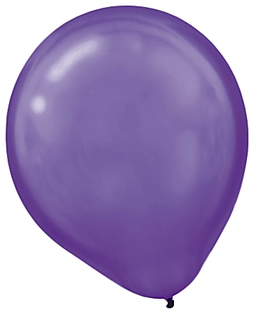 Amscan Latex Balloons, 12", New Purple, 15 Balloons Per Pack, Set Of 4 Packs