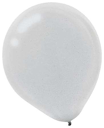 Amscan Latex Balloons, 12", Silver, 15 Balloons Per Pack, Set Of 4 Packs