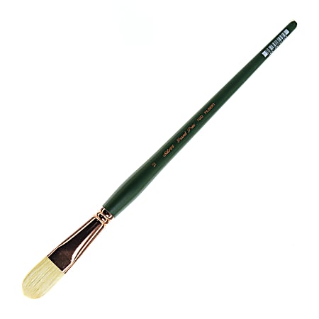 Silver Brush Grand Prix Paint Brush Series 1003, Size 12, Filbert Bristle, Hog Hair, Green