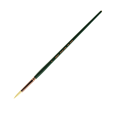 Silver Brush Grand Prix Paint Brush Series 1000, Size 6, Round Bristle, Hog Hair, Green