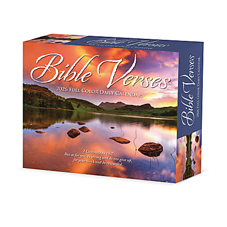 2026 Willow Creek Press Page-A-Day Daily Desk Calendar, 6-1/4" x 5-1/2", Bible Verses, January To December, 53980