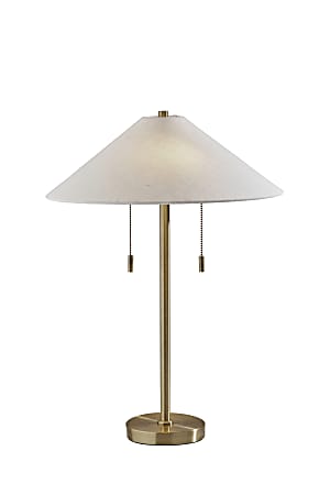 Adesso Claremont Table Lamp, 24"H, Off-White/Antique Brass