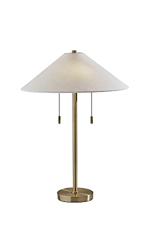 Adesso Claremont Table Lamp, 24"H, Off-White/Antique Brass