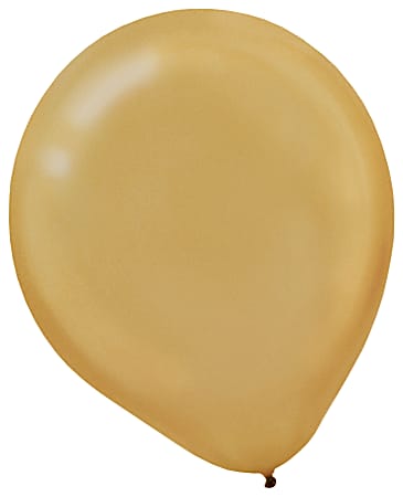 Amscan Latex Balloons, 12", Gold, 15 Balloons Per