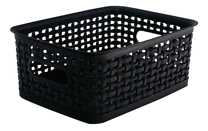 See Jane Work® Plastic Weave Bin, Small Size, Black