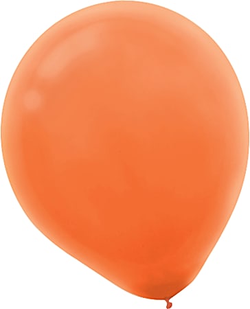 Amscan Glossy Latex Balloons, 9", Orange Peel, 20