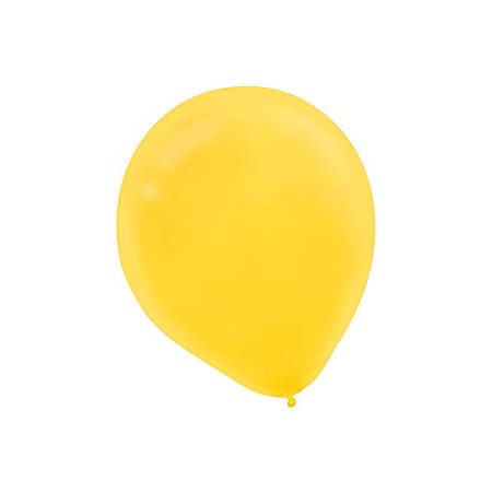 Amscan Glossy Latex Balloons, 9", Sunshine Yellow, 20 Balloons Per Pack, Set Of 4 Packs