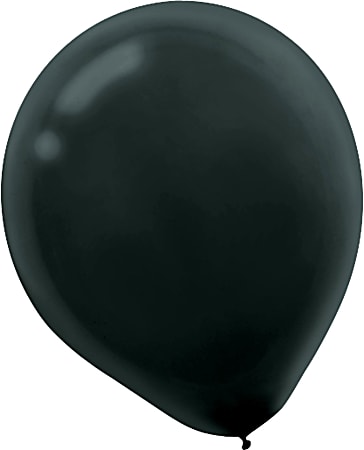 Amscan Glossy Latex Balloons, 9", Jet Black, 20