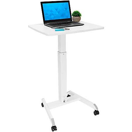 Mount It Adjustable Rolling 23 W Laptop Computer Desk White Office Depot