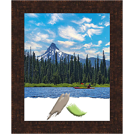 Amanti Art Picture Frame, 20" x 24", Matted For 16" x 20", William Mottled Bronze Narrow