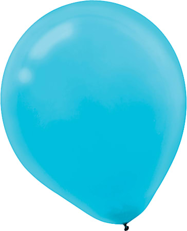 Amscan Glossy Latex Balloons, 9", Caribbean Blue, 20 Balloons Per Pack, Set Of 4 Packs