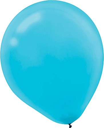 Amscan Glossy Latex Balloons, 9", Caribbean Blue, 20