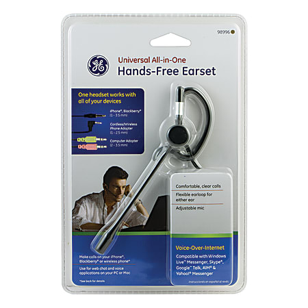 GE Universal All-In-One Hands-Free Earset With Boom Mic