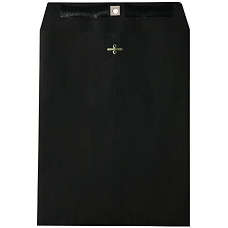 JAM Paper® Open-End 9" x 12" Catalog Envelopes, Clasp Closure, Black, Pack Of 10