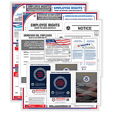 ComplyRight™ Federal Contractor (Construction) Labor Law Poster Set, Bilingual