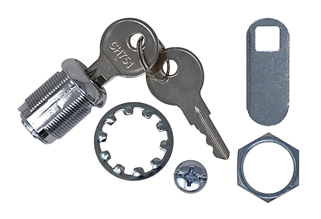 Rubbermaid® Commercial Cleaning Cart Replacement Lock and Keys for Cleaning Carts, Silver