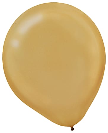 Amscan Pearlized Latex Balloons, 9", Gold, Pack Of 20 Balloons, Set Of 4 Packs