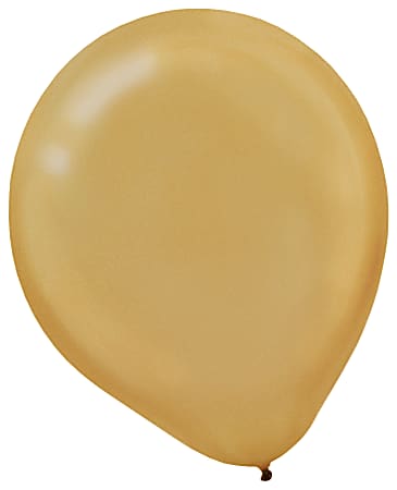 Amscan Pearlized Latex Balloons, 9", Gold, Pack Of 20 Balloons, Set Of 4 Packs
