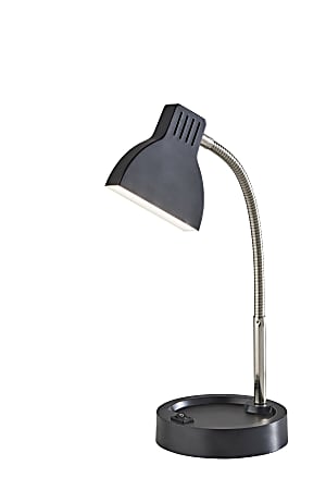 Adesso Simplee Slender LED Desk Lamp, 13-1/2"H, Black/Brushed Steel/Black