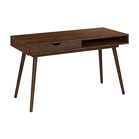 Bush Furniture Nora 54"W Writing Desk, Dark Walnut, Standard Delivery