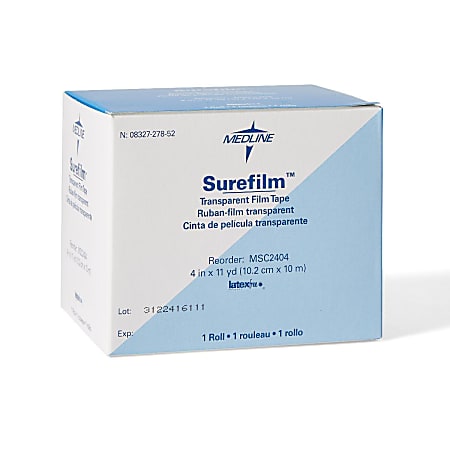 Medline Surefilm Transparent Dressing, 4" x 11 Yd., Clear