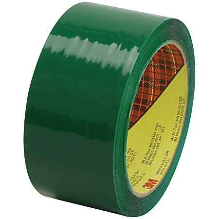 Scotch® 373 Carton-Sealing Tape, 3" Core, 2" x 55 Yd., Green, Pack Of 6