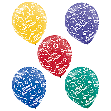 Amscan Latex Confetti Balloons, 12", Assorted Bright Birthday Confetti, 20 Balloons Per Pack, Set Of 3 Packs