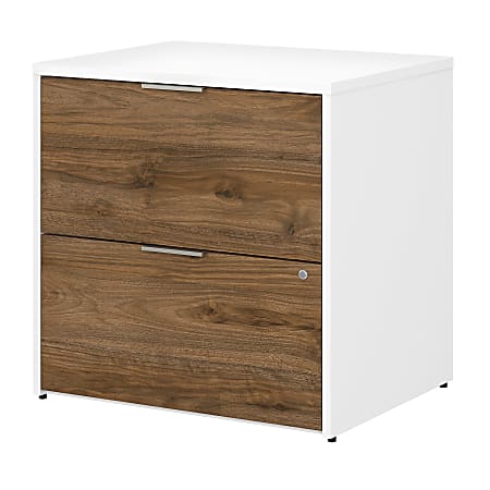 Bush Business Furniture Jamestown 29-5/7"W x 23-2/3"D Lateral 2-Drawer File Cabinet, Fresh Walnut/White, Standard Delivery