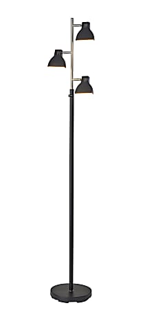 Adesso Simplee Slender LED Tree Lamp, 65"H, Black/Brushed Steel