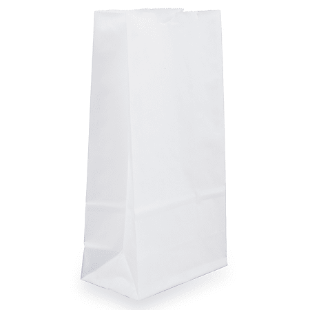 JAM Paper Small Kraft Lunch Bags 4 18 x 8 x 2 14 White Pack Of 25