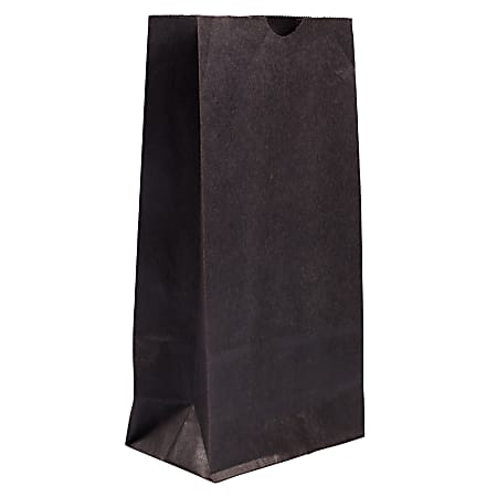 JAM Paper® Small Kraft Lunch Bags, 8 x 4 1/8 x 2 1/4, Black, Pack Of 25 Bags