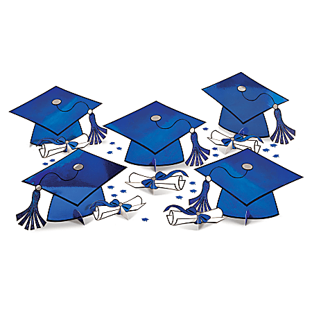 Amscan School Colors Graduation Table Decorating Kit, Blue