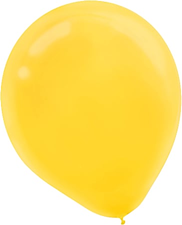 Amscan Glossy 5" Latex Balloons, Sunshine Yellow, 50 Balloons Per Pack, Set Of 3 Packs