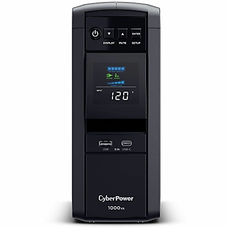CyberPower PFC SineWave Series CP1000PFCLCD 10-Outlet Uninterruptible Power Supply, 1,000VA/600 Watts