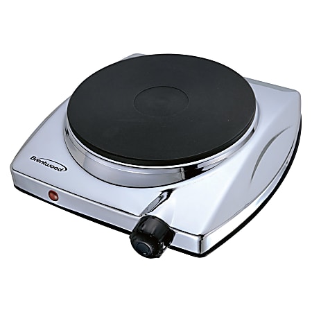 Brentwood Electric 1000W Single Hotplate, Chrome