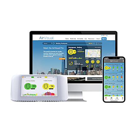 IQAir AirVisual Pro Smart Air Quality Monitor - Office Depot
