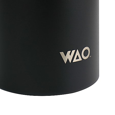 WAO 20 Ounce Stainless Steel Insulated Thermal Bottle with Lid in Matte  Black