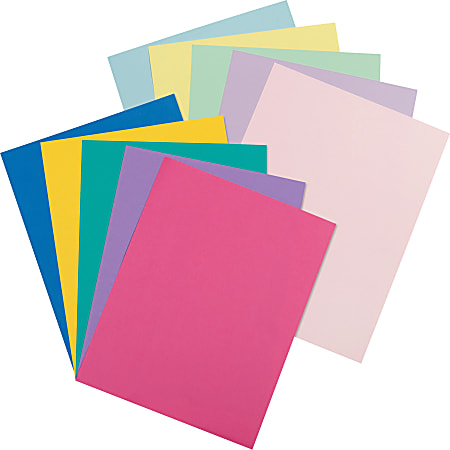 Pacon® Printable Multipurpose Card Stock, Letter Size, 65 Lb, Assorted Pastel And Bright Colors, Pack Of 250 Sheets