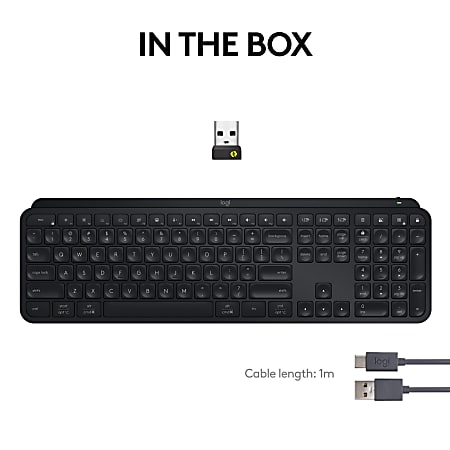 Logitech MX Keys S Wireless Keyboard Full Size Black 920 011406