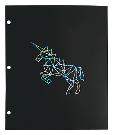Office Depot® Brand Fashion 2-Pocket Paper Folder, 11 3/4" x 9 5/8", Unicorn