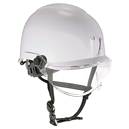 Ergodyne Skullerz® 8974V Anti-Fog Class E Safety Helmet With Visor Kit, Clear Lens, White