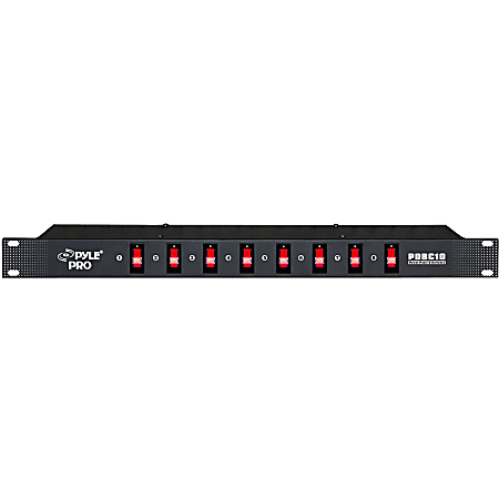 PylePro 8 Outlet Rack Mount Power Supply Center w/Each Outlet Switch - 8 - 120 V AC, 230 V AC - 1U - Rack-mountable