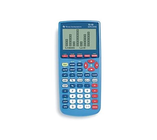 Texas Instruments Explorer TI-73 ViewScreen Graphing Calculator - Easy-to-read Display - 8 Line(s) - 16 Digits - LCD - Battery Powered - 4 - AAA - Blue