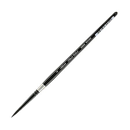 Silver Brush 3000S Black Velvet Series Paint Brush, Size 4, Round Bristle, Squirrel Hair/Synthetic Filament, Multicolor