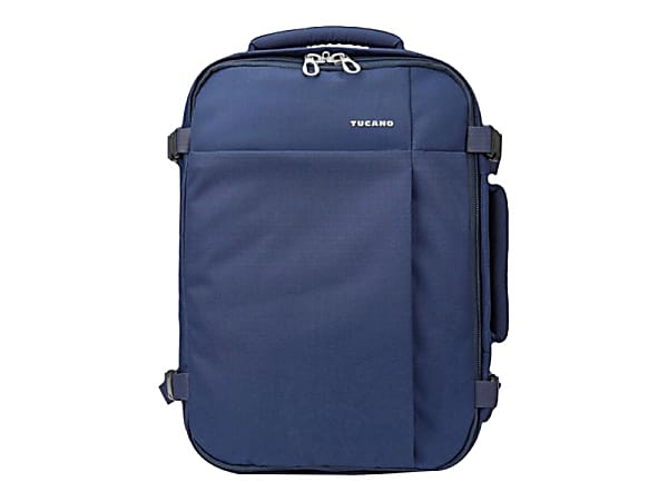 Tucano Tugò Carrying Case (Backpack) for 15.6" Notebook - Blue - Water Resistant - Shoulder Strap, Handle, Chest Strap, Trolley Strap