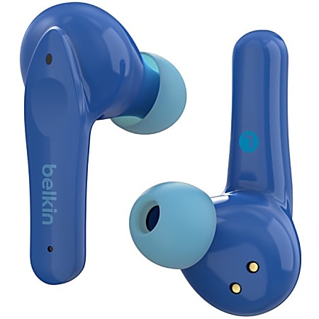 Belkin SOUNDFORM Nano Wireless Earbuds for Kids  - True Wireless - Bluetooth - 32.8 ft - Earbud - Binaural - In-ear - Blue