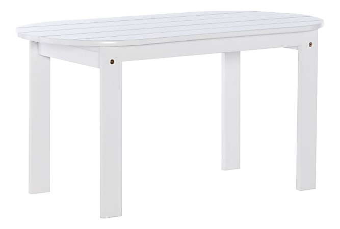 Linon Troy Adirondack Indoor/Outdoor Coffee Table, 18-1/8"H x 18-1/8"W x 35-1/4"D, White