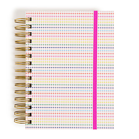U Brands&reg; 5-Tab Spiral Journal, 6&rdquo; x 8&rdquo;, College Rule, 400 Pages (200 Sheets), Stripes &amp; Brights